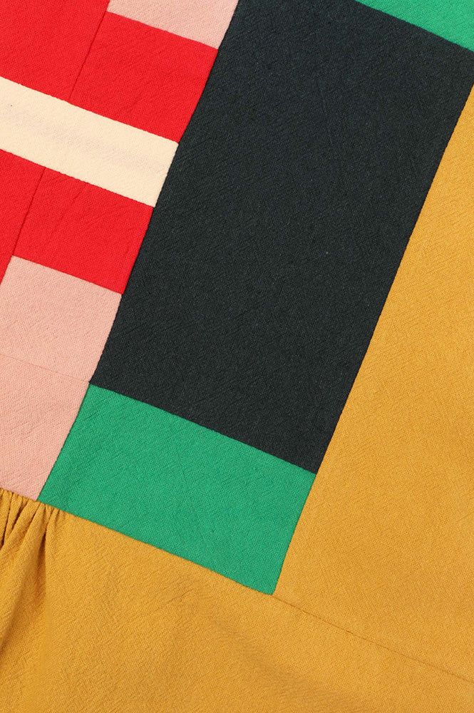L.F Markey Rafe Mustard Patchwork Top