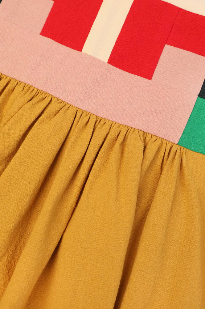 L.F Markey Rafe Mustard Patchwork Top