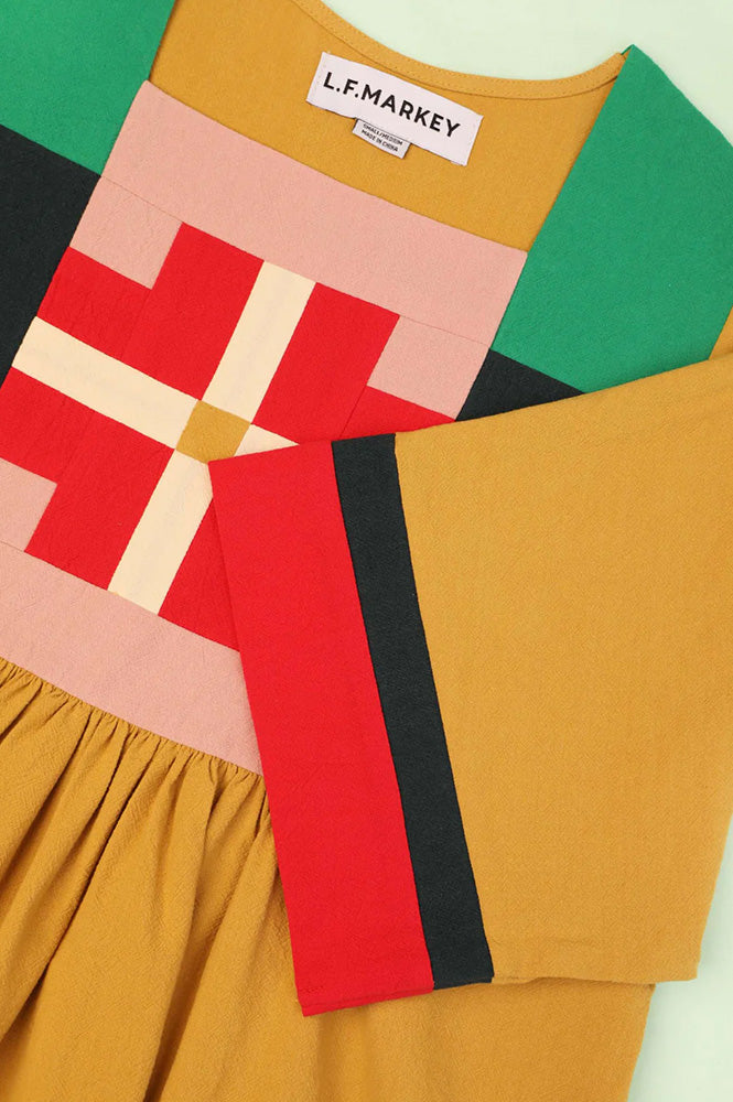 L.F Markey Rafe Mustard Patchwork Top