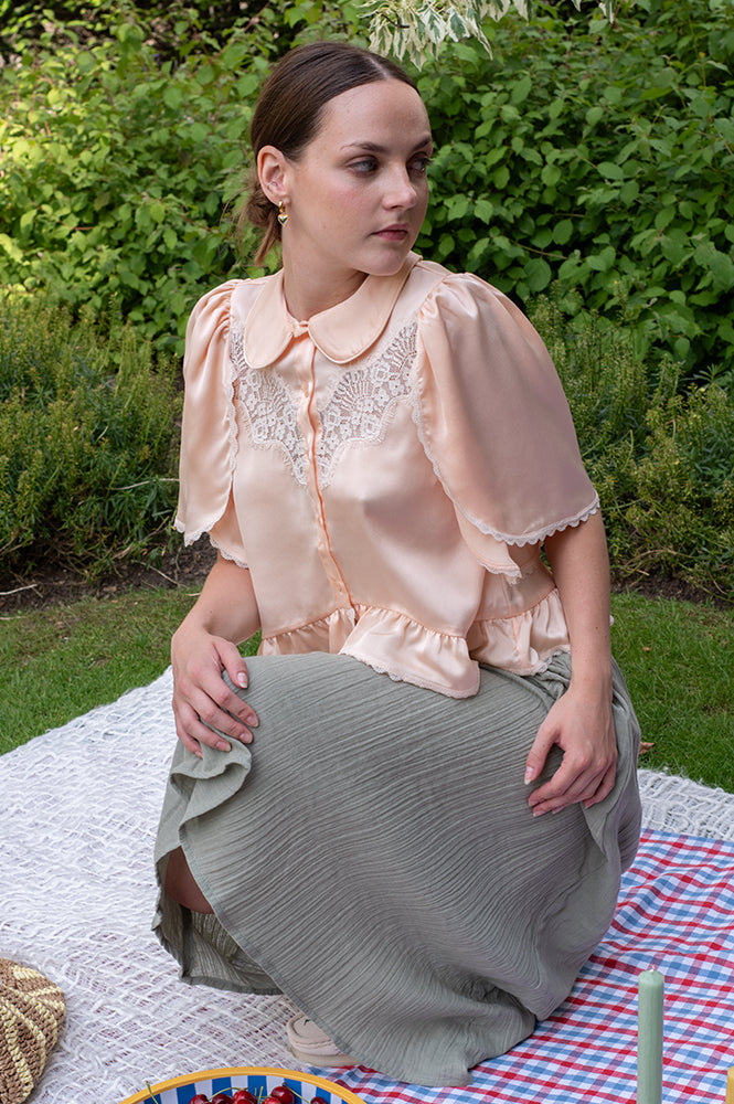 Stella Nova Delicate Pale Pink Lace Shirt