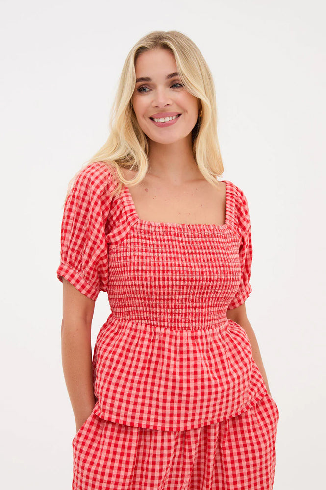 Fika Lea Gingham Ruched Top