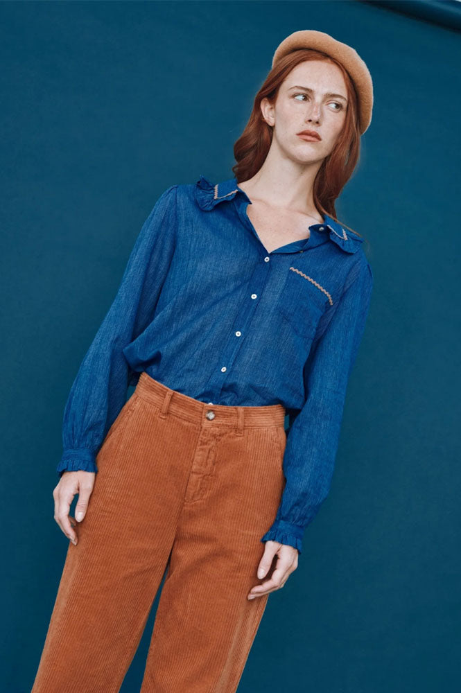 Emile Et Ida Cassandre Khadi Blue Stripe Blouse