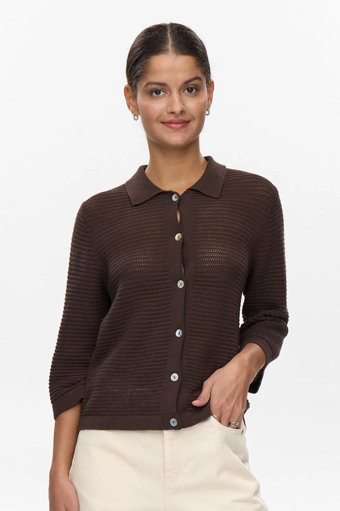 Numph Vilde Black Coffee Knitted Cardigan