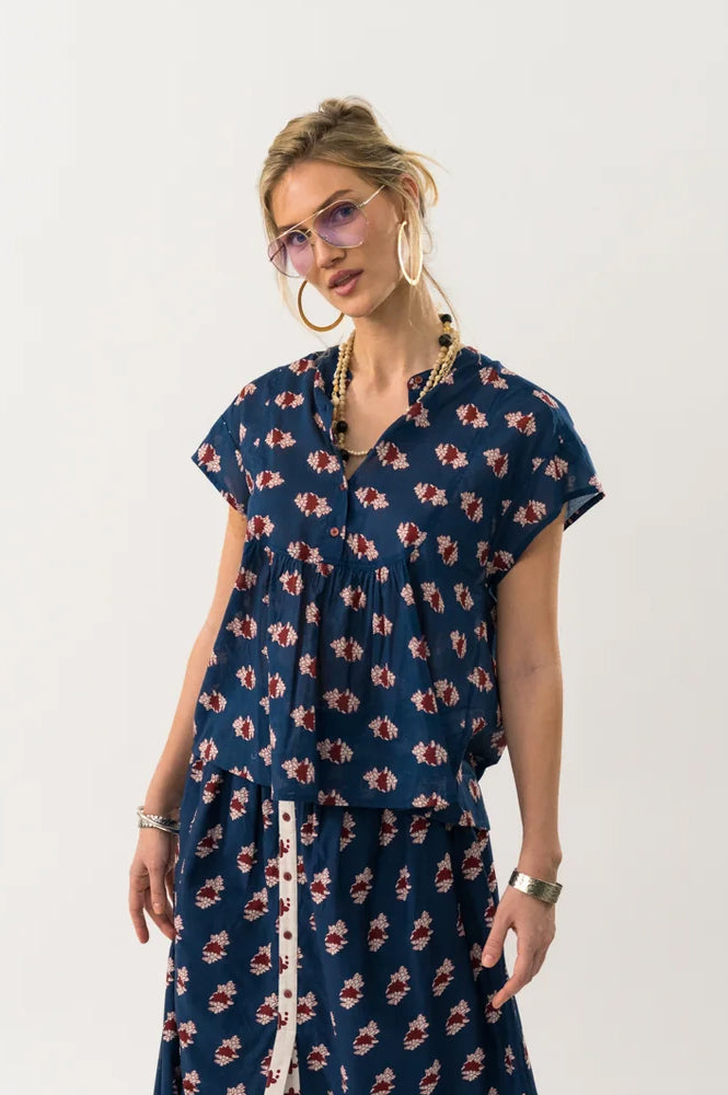 Lolly's Laundry Molly Blue Floral Blouse
