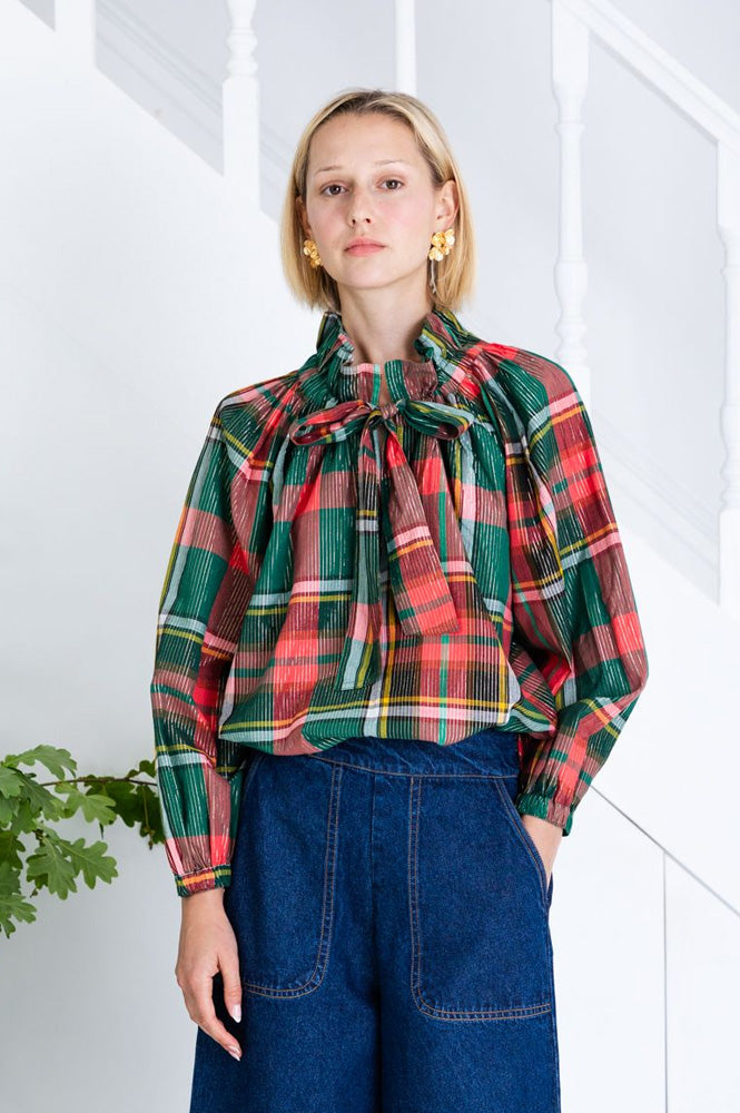 Bonté Harvey Rose And Fir Check Blouse