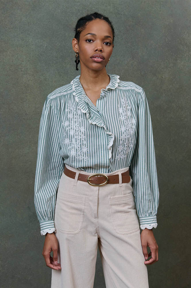 Louise Misha Cora Almond Stripes Blouse