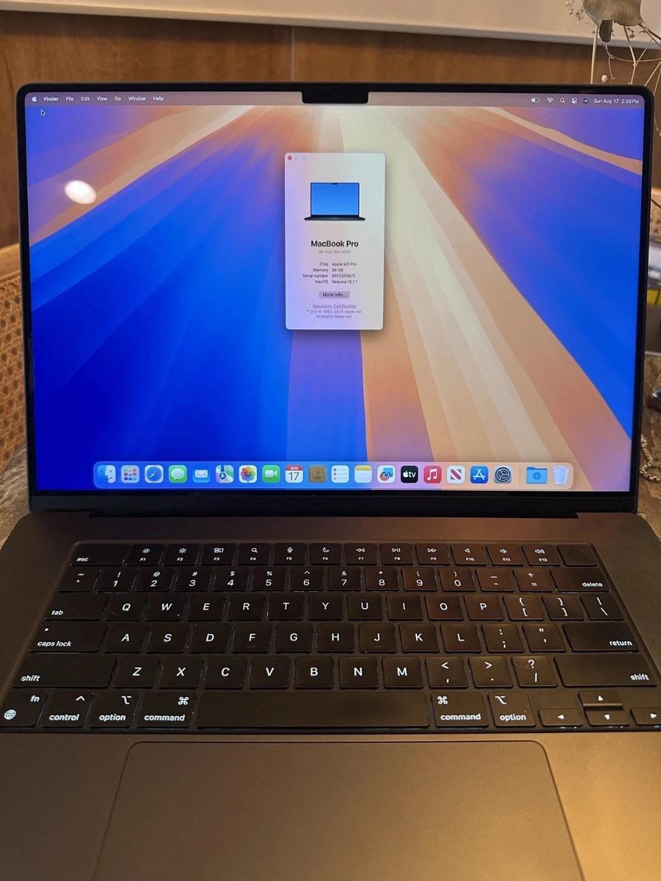 Apple MacBook Pro 16" (2023) – M3 Pro Chip, 36GB RAM, 1TB SSD, Space Black