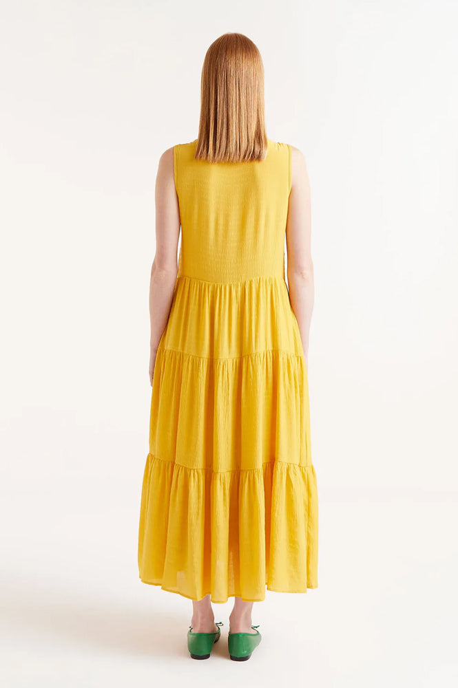 Compania Fantastica Flowing Yellow Midi Dress