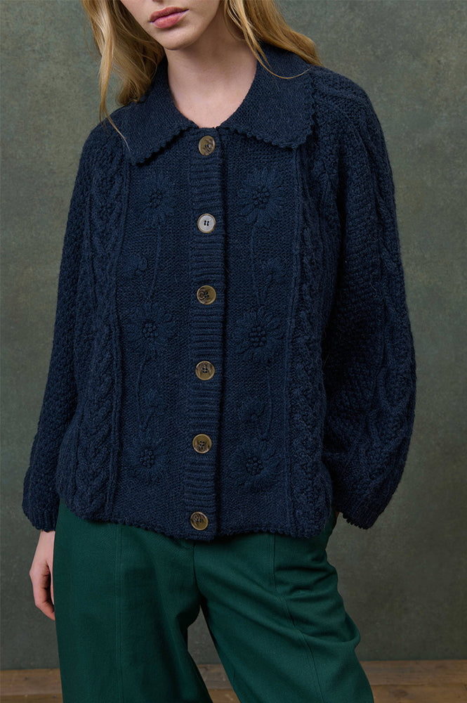 Louise Misha Khellane Marine Blue Cardigan