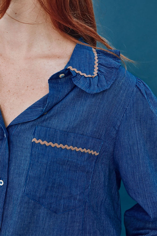 Emile Et Ida Cassandre Khadi Blue Stripe Blouse