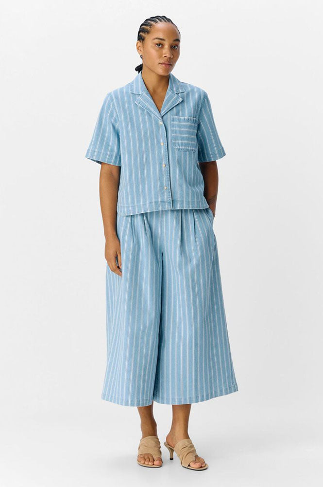 Object Elsie Striped Denim Shirt