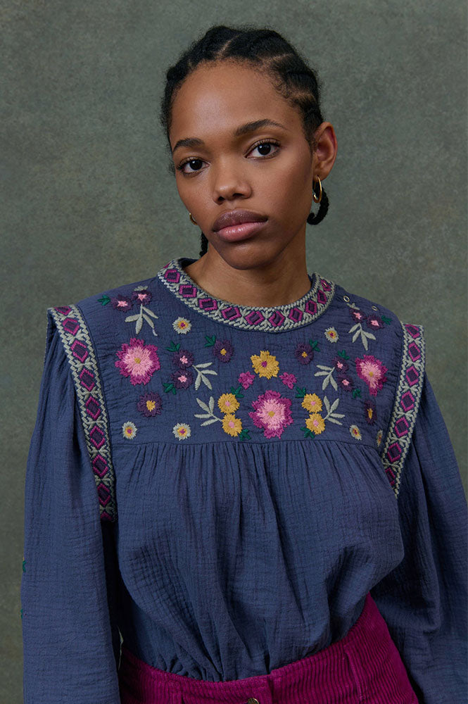 Louise Misha Izza Midnight Floral Blouse