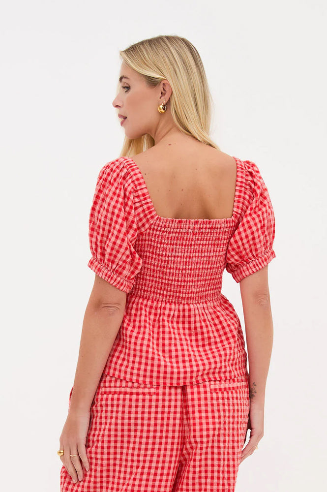 Fika Lea Gingham Ruched Top