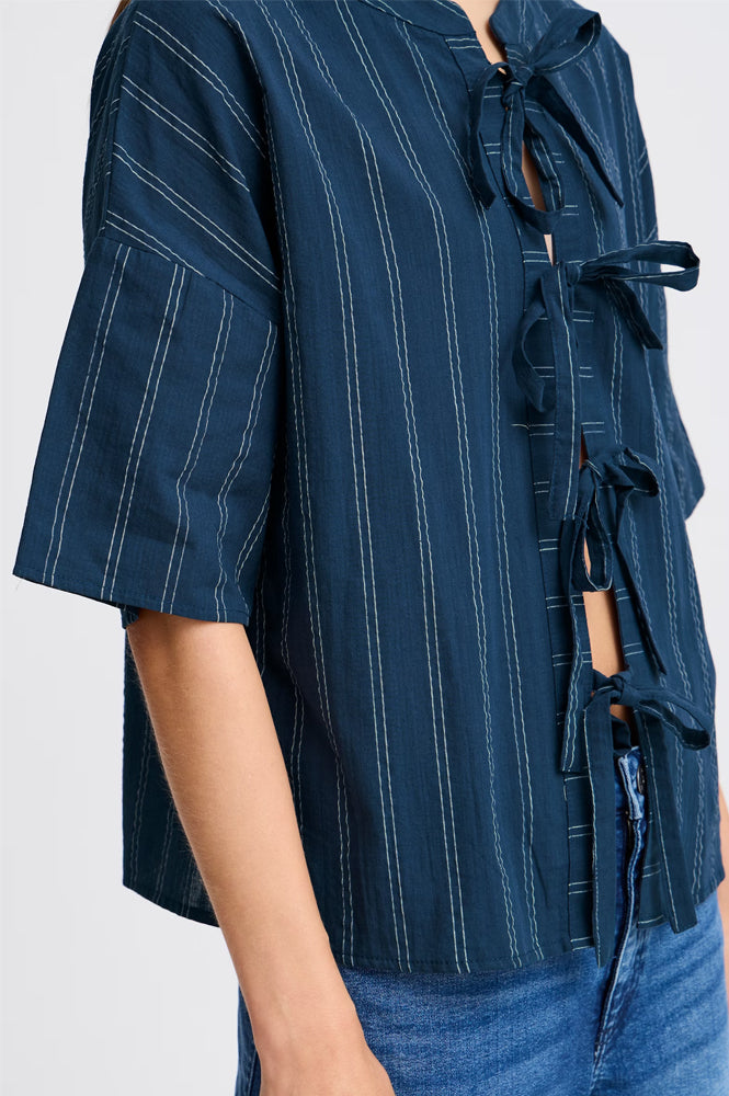 ICHI Dorit Total Eclipse Stripe Blouse