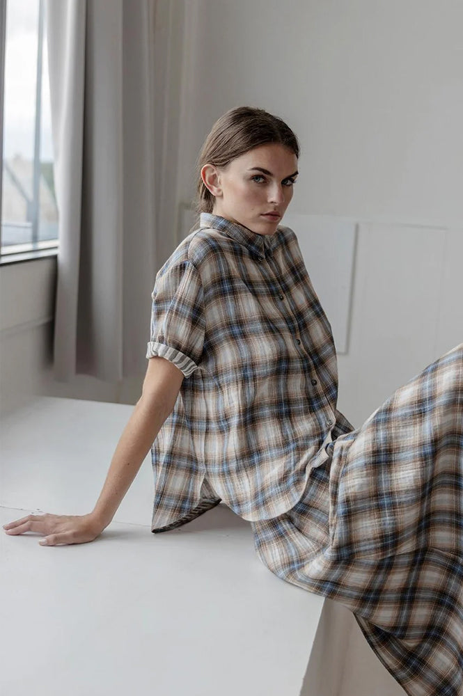 Project AJ117 Messa Indigo Check Shirt