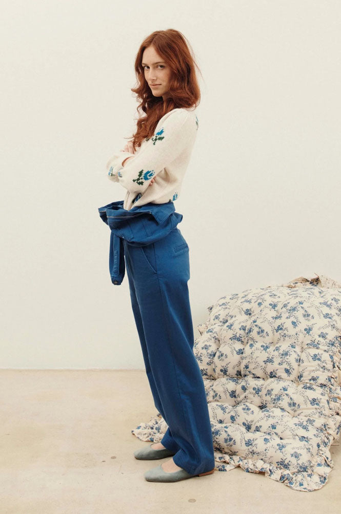 Emile Et Ida Calizia Floral Ecru Cardigan