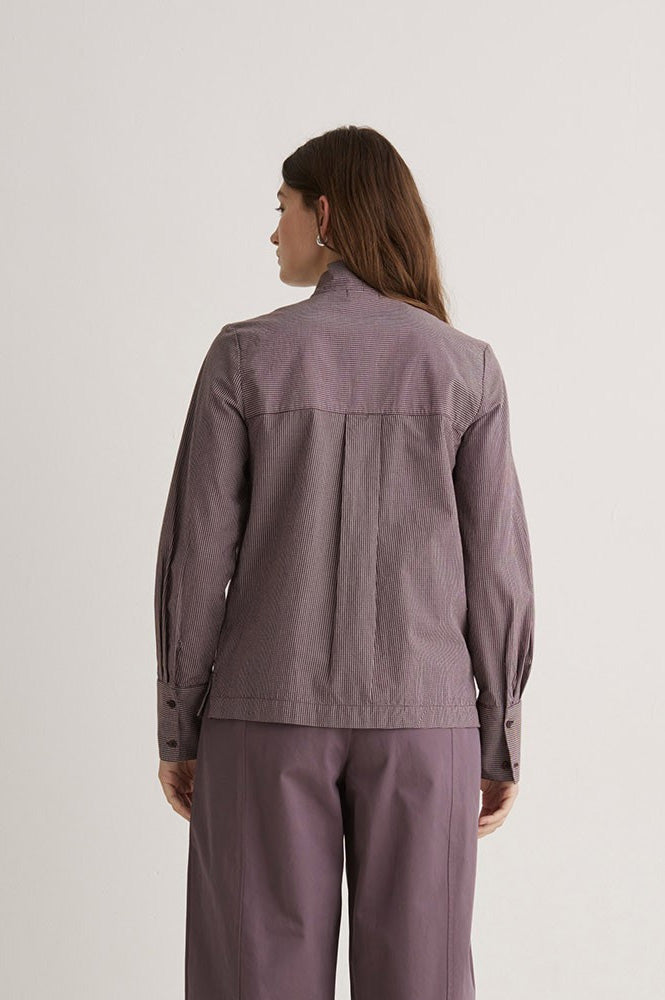Yerse Marietta Maroon Check Blouse
