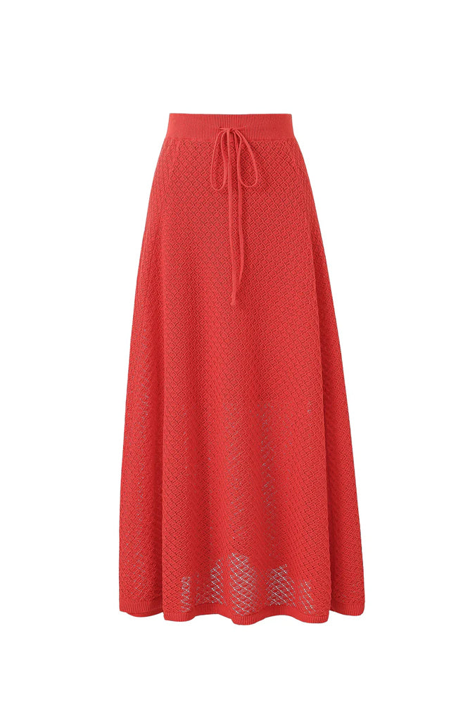 FRNCH Affoue Red Knit Skirt