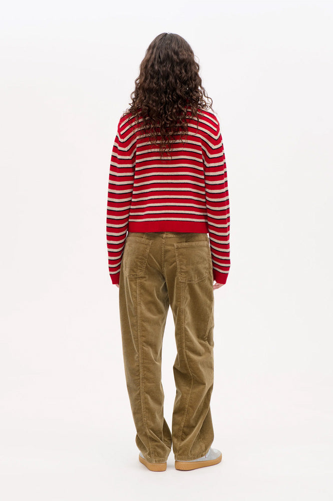 Baum Und Pferdgarten Cori Crimson Red Stripe Knit Jumper