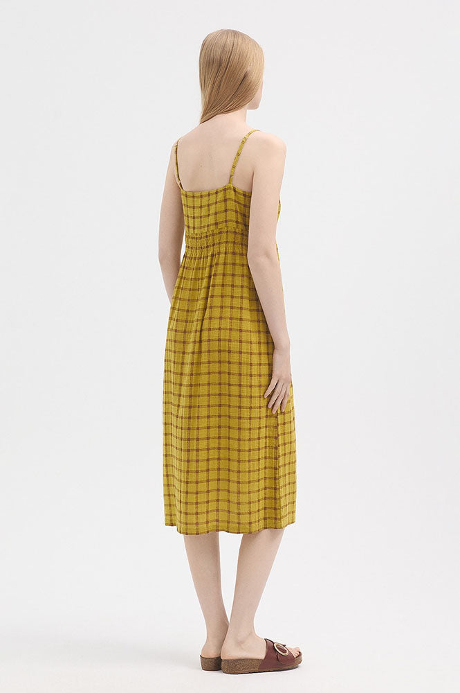 Nice Things Garden Check Intense Yellow Dress