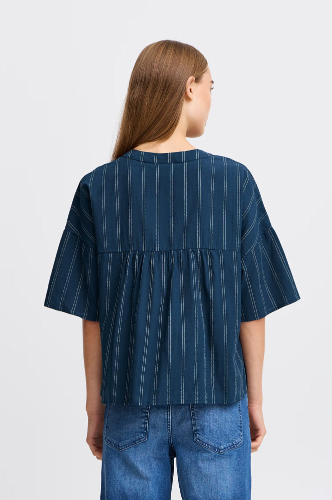 ICHI Dorit Total Eclipse Stripe Blouse