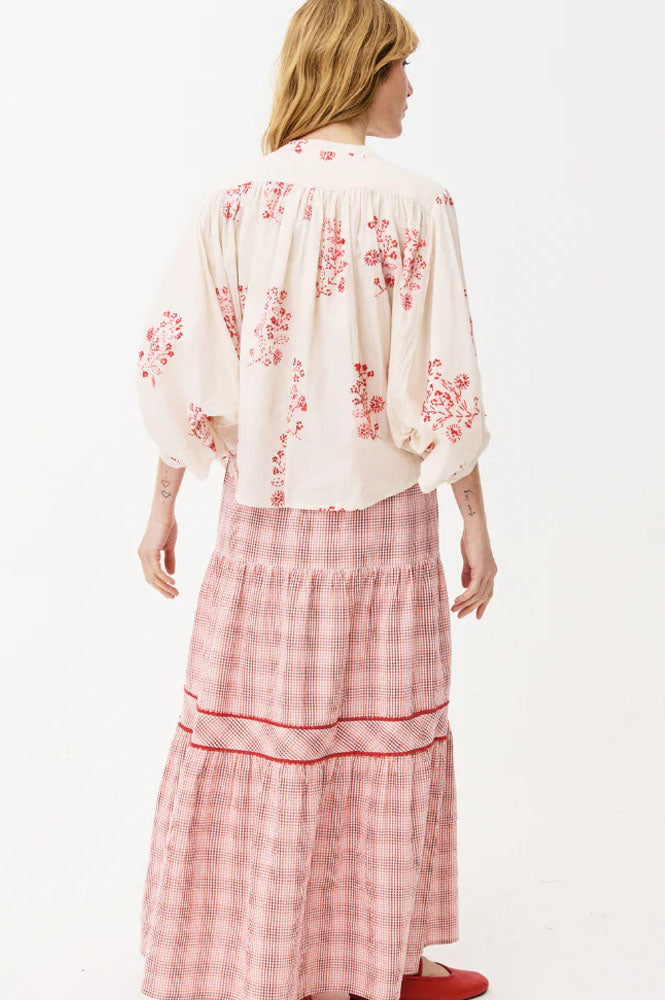 Maison Anana Dalias Red Embroidered Blouse
