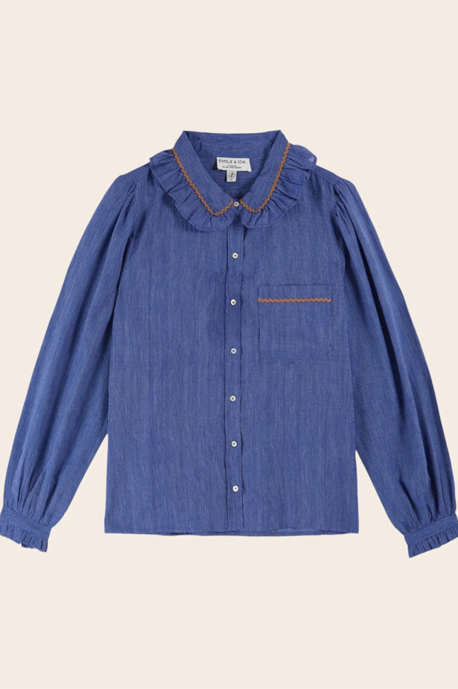 Emile Et Ida Cassandre Khadi Blue Stripe Blouse