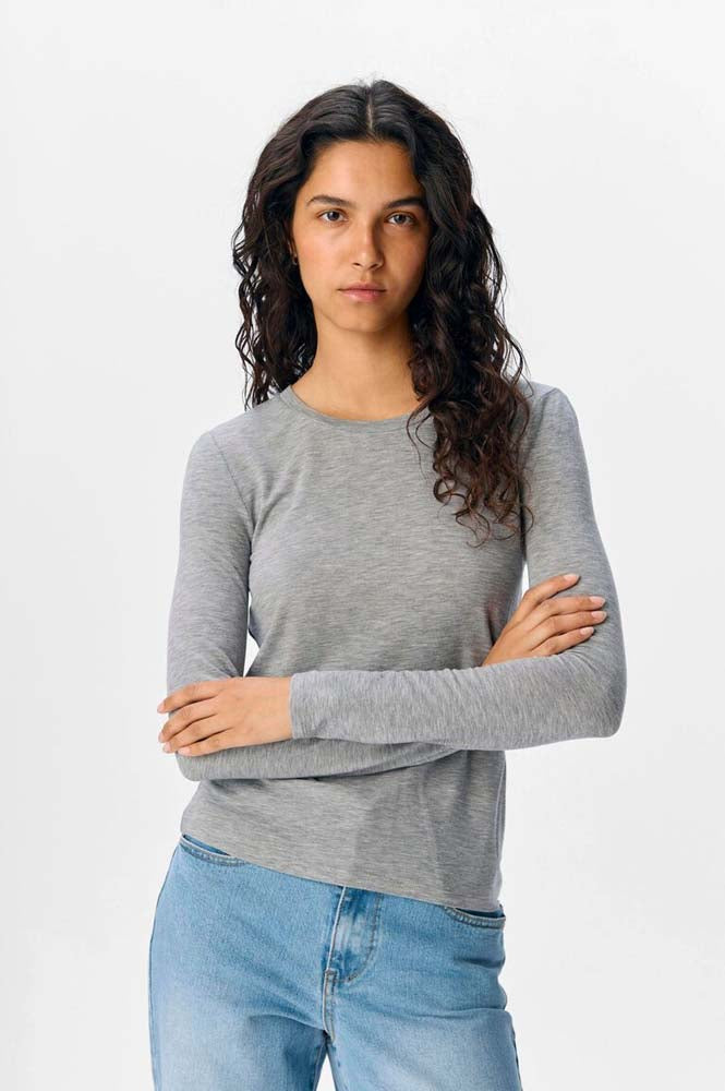 Object Zofia Grey Long Sleeve Top