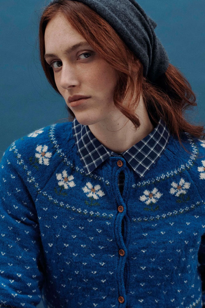 Emile Et Ida Camomille Royal Blue Cardigan