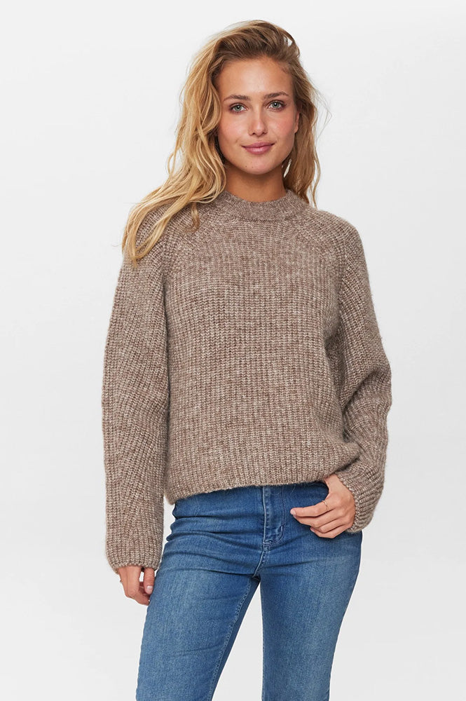 Numph Zindi Fossil Melange Pullover