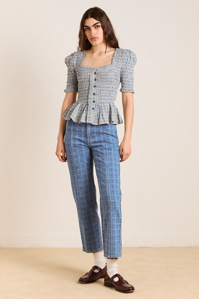Damson Madder Mansi Shirred Cloudy Blouse