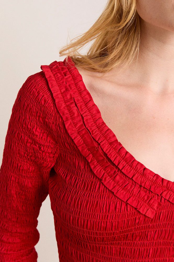 Damson Madder Suri Red Satin Blouse