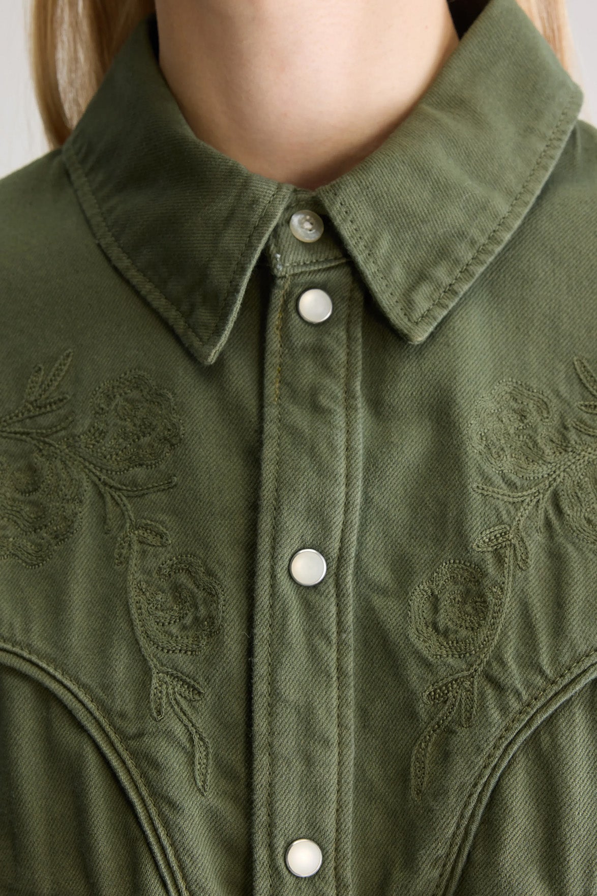 Bellerose Polaris Dusty Olive Denim Shirt