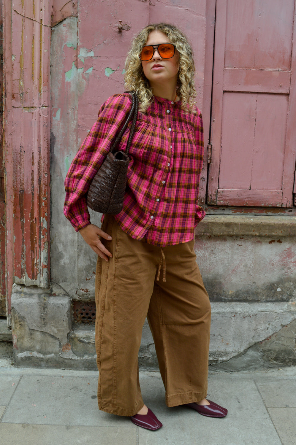 Damson Madder Felix Caramel Trouser