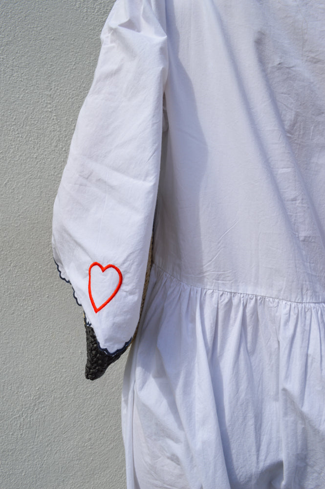 Stella Nova Heart Embroidered White Dress