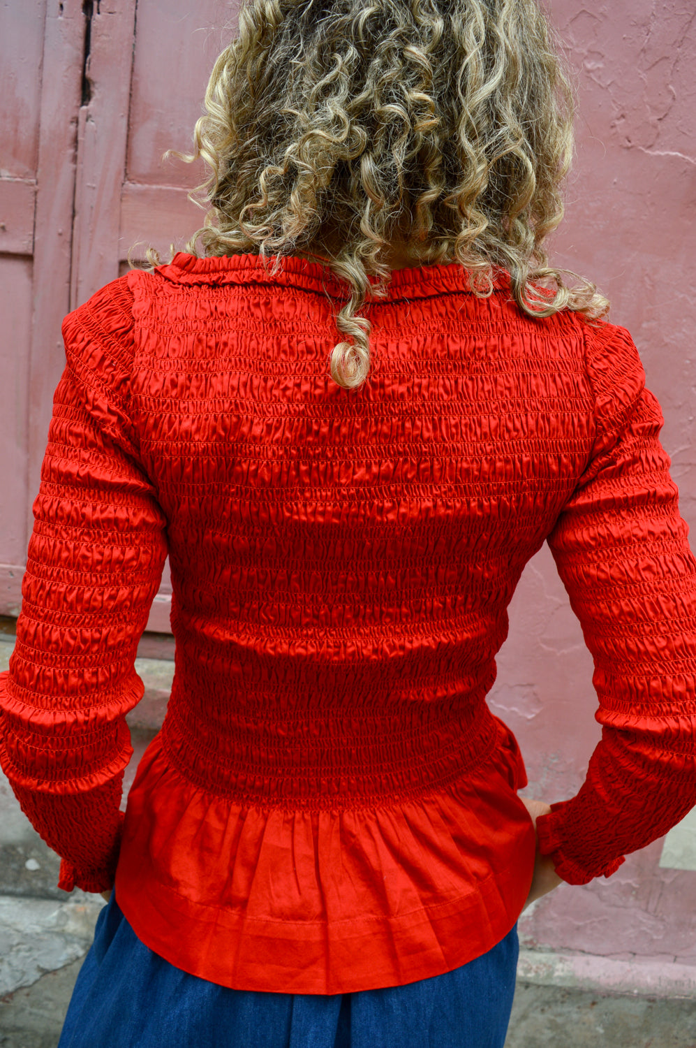 Damson Madder Suri Red Satin Blouse