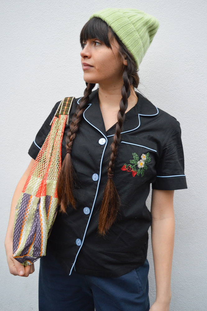 Helmstedt Fiona Embroidered Black Shirt