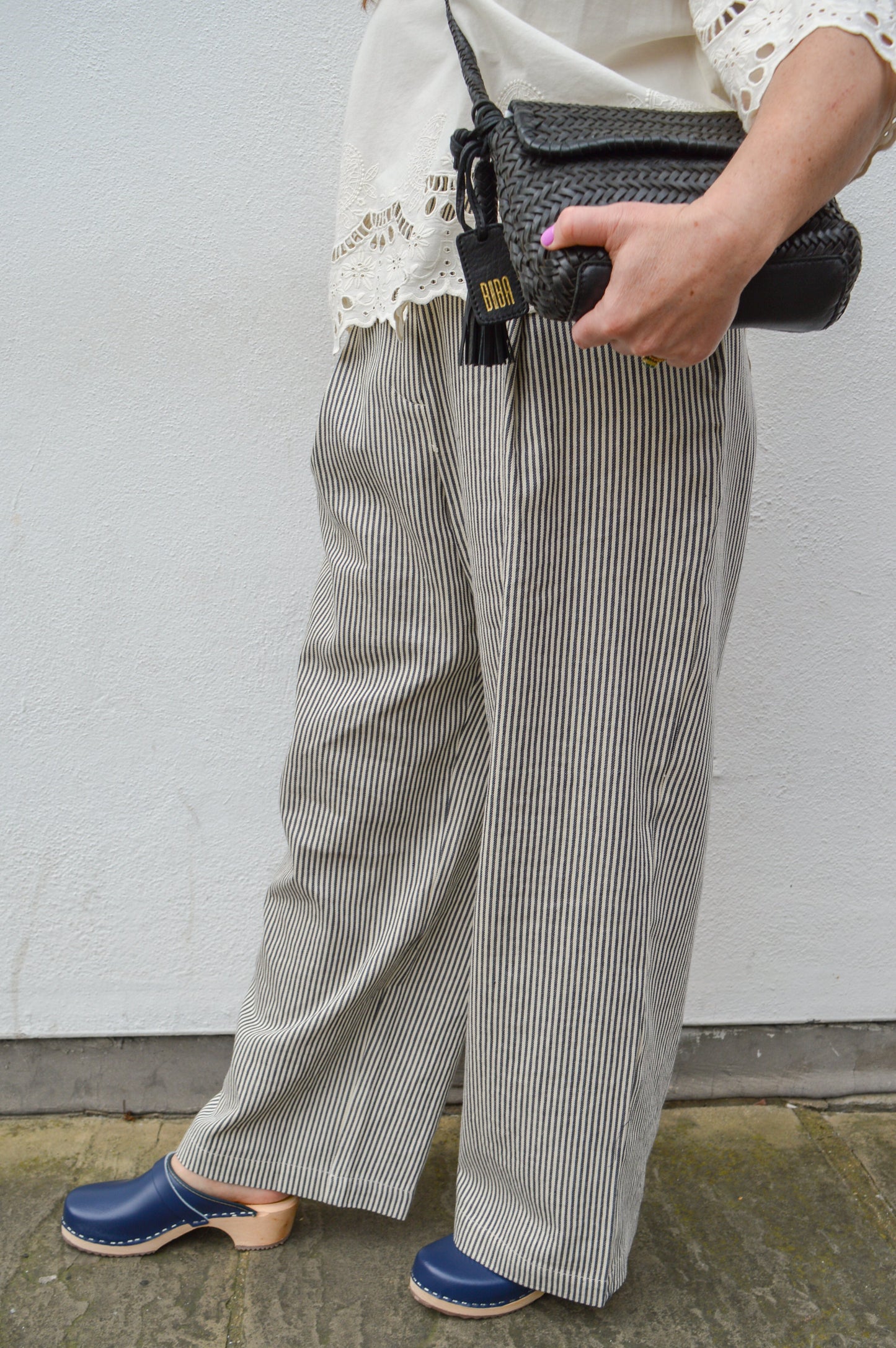 The New Society Pergamo Navy Stripe Trousers