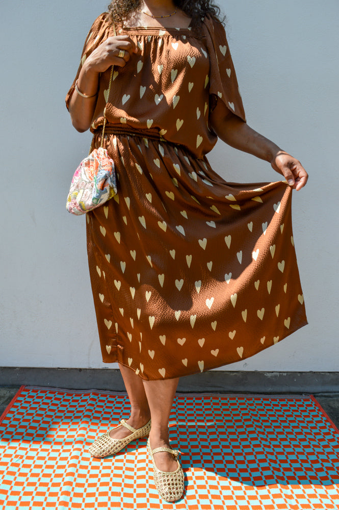 Stella Nova Heart Prink Silk Skirt