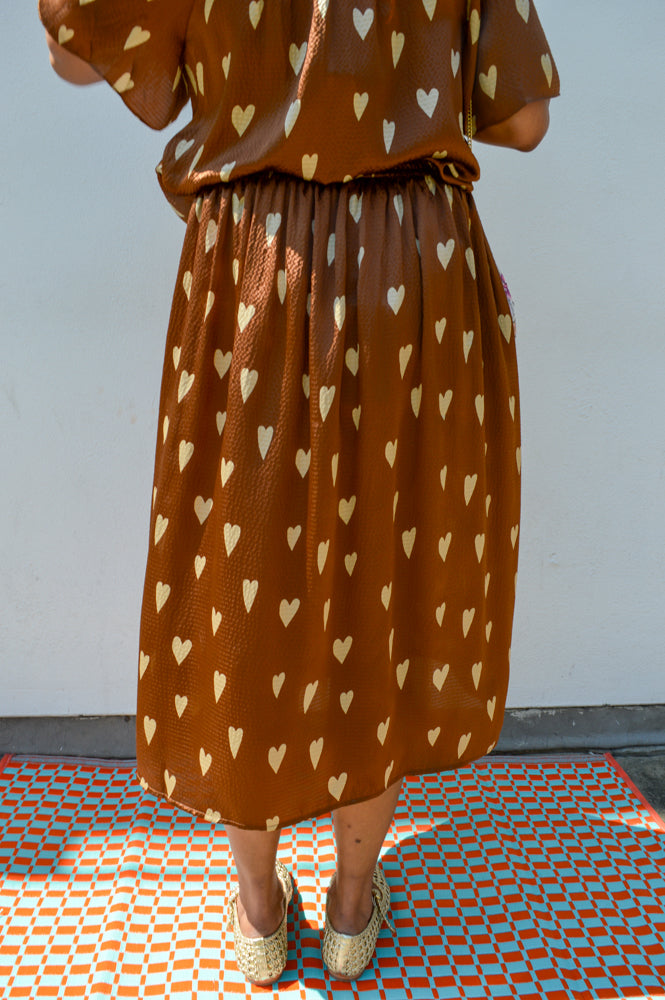 Stella Nova Heart Prink Silk Skirt