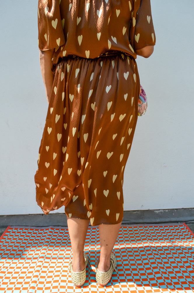Stella Nova Heart Prink Silk Skirt