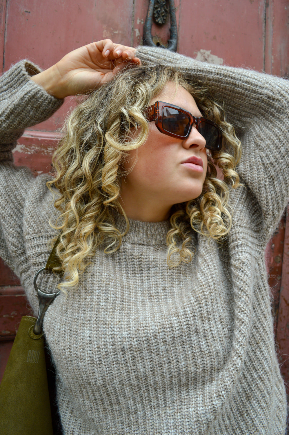 Numph Zindi Fossil Melange Pullover