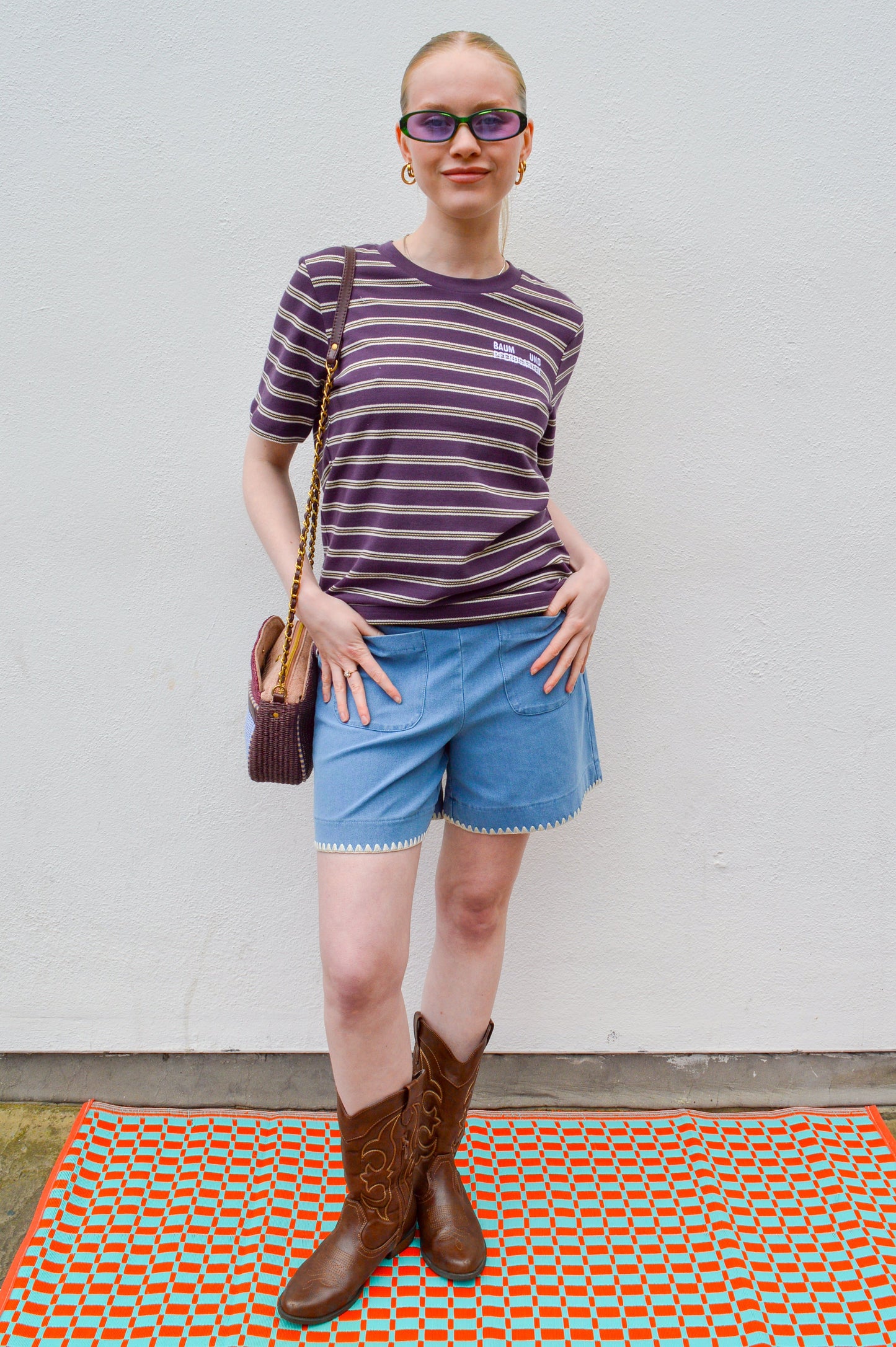 Baum Und Pferdgarten Jawo Plum Stripe Polo Top
