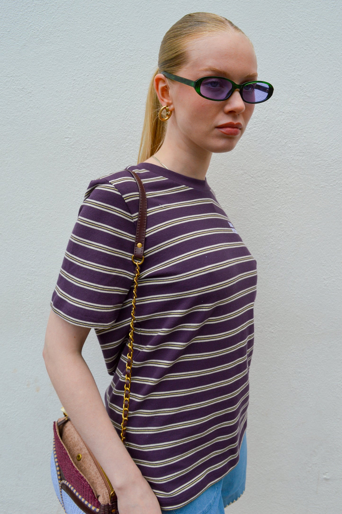 Baum Und Pferdgarten Jawo Plum Stripe Polo Top
