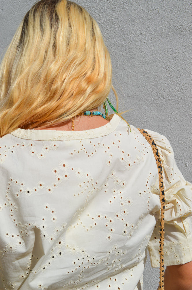 Esmé Studios Leo Buttercream Blouse