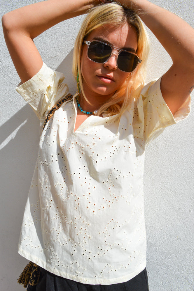 Esmé Studios Leo Buttercream Blouse