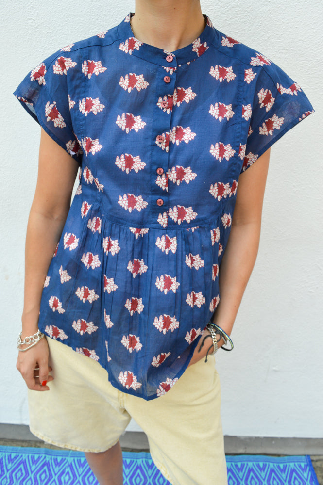 Lolly's Laundry Molly Blue Floral Blouse
