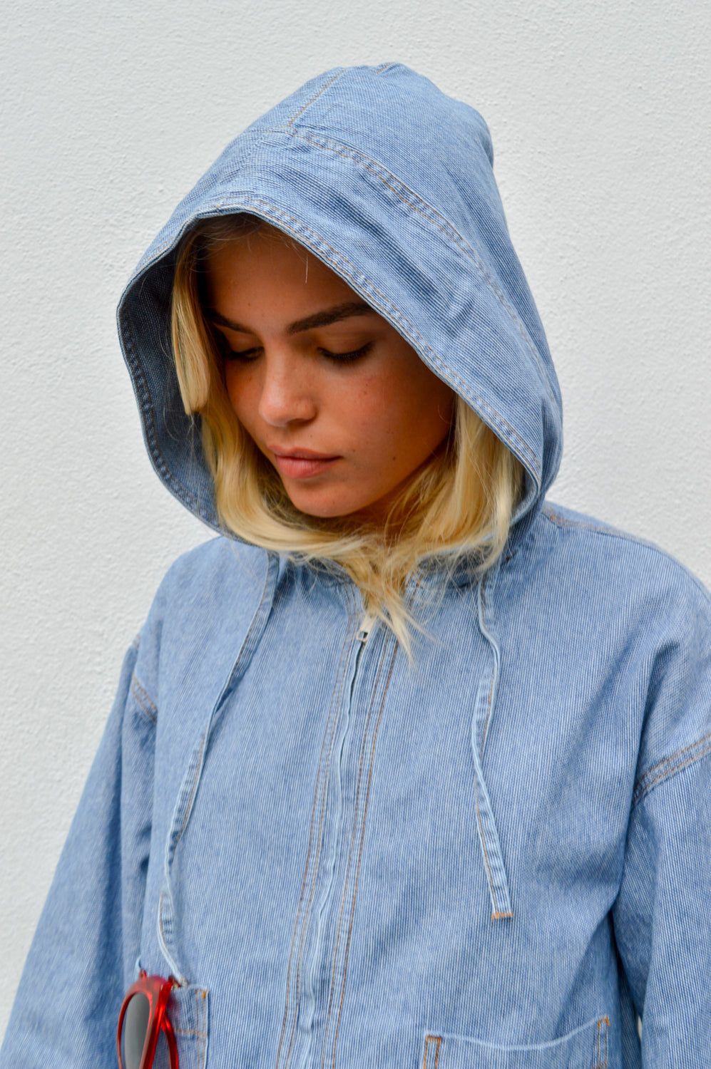 Object Raly Light Blue Denim Hoodie