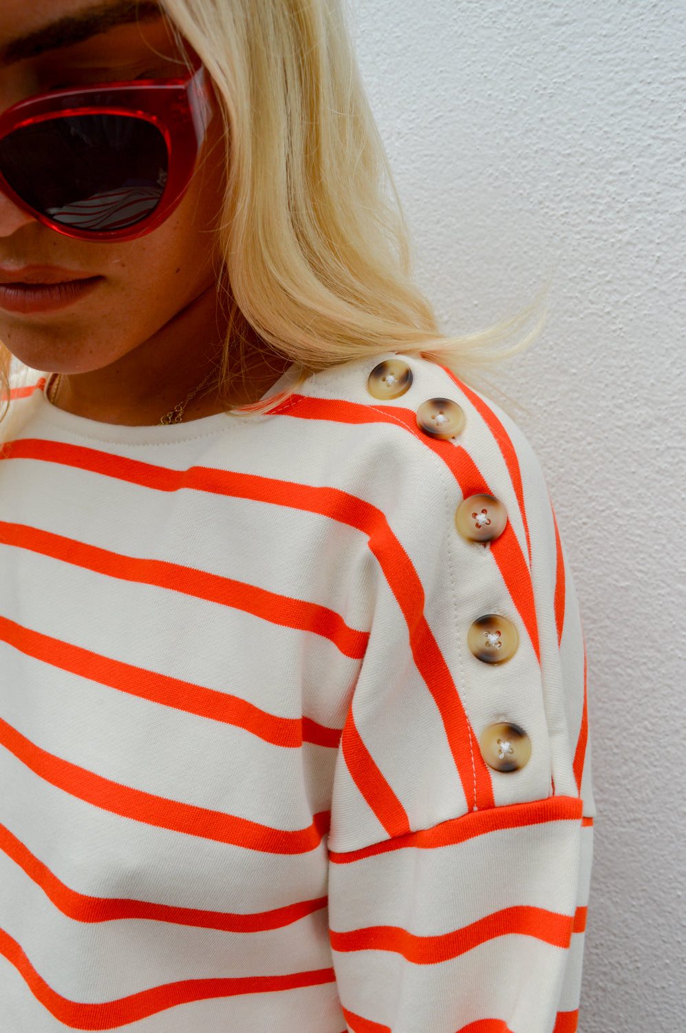 ICHI Maggie Orange Stripe Sweatshirt