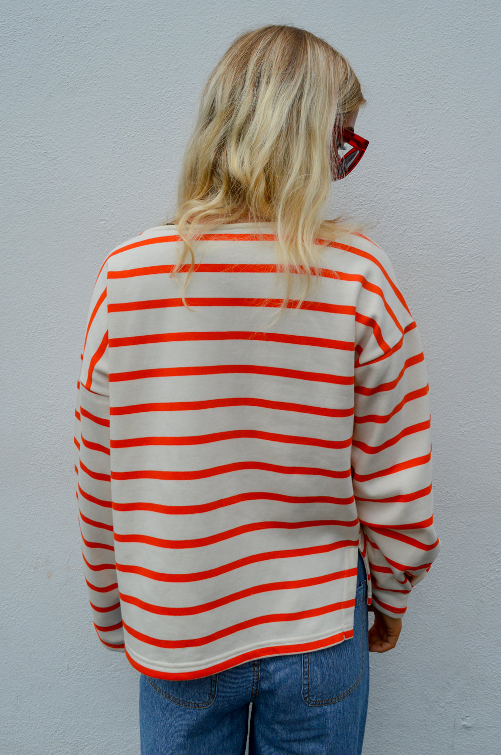 ICHI Maggie Orange Stripe Sweatshirt